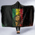 Reggae King Marley Hooded Blanket Typeset Grunge Style
