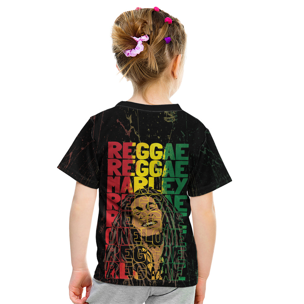 Reggae King Marley Kid T Shirt Typeset Grunge Style - Wonder Print Shop