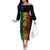 Reggae King Marley Off The Shoulder Long Sleeve Dress Typeset Grunge Style - Wonder Print Shop