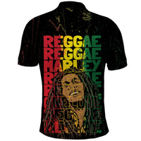 Reggae King Marley Polo Shirt Typeset Grunge Style - Wonder Print Shop