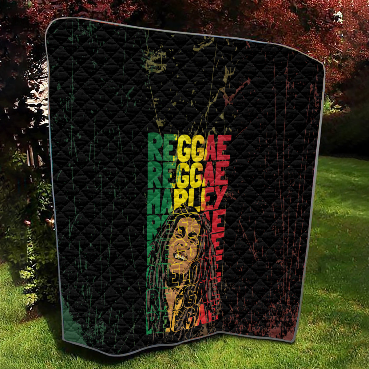Reggae King Marley Quilt Typeset Grunge Style - Wonder Print Shop