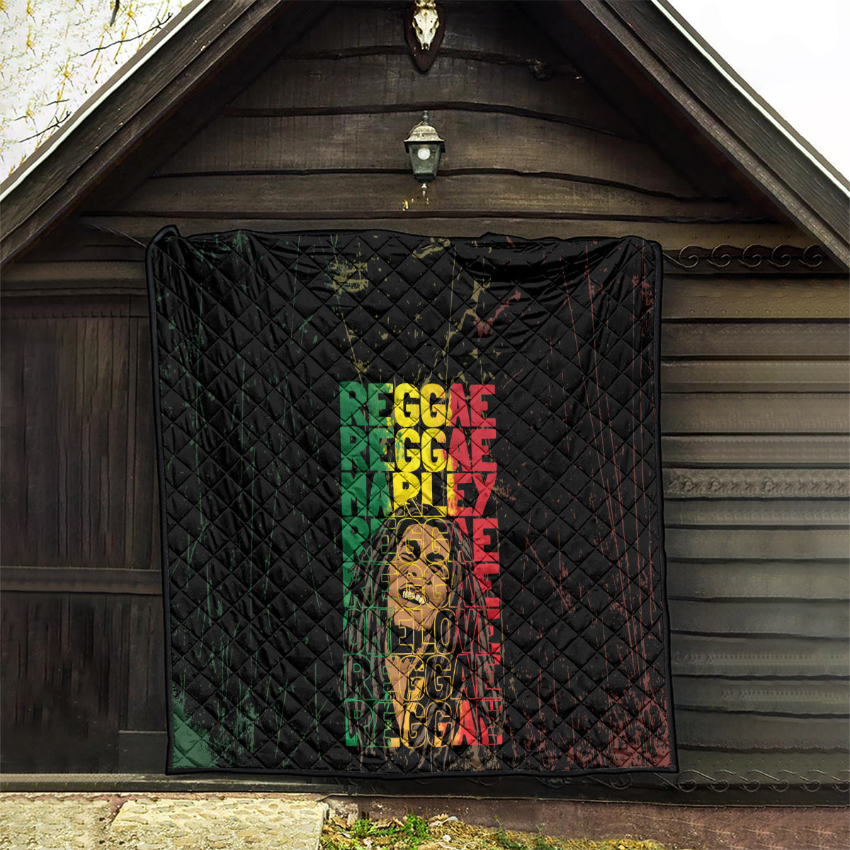 Reggae King Marley Quilt Typeset Grunge Style - Wonder Print Shop