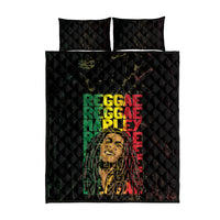 Reggae King Marley Quilt Bed Set Typeset Grunge Style - Wonder Print Shop