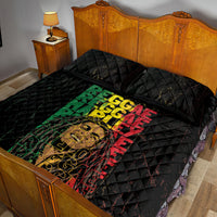 Reggae King Marley Quilt Bed Set Typeset Grunge Style - Wonder Print Shop