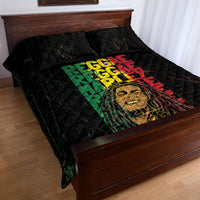 Reggae King Marley Quilt Bed Set Typeset Grunge Style - Wonder Print Shop