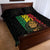 Reggae King Marley Quilt Bed Set Typeset Grunge Style