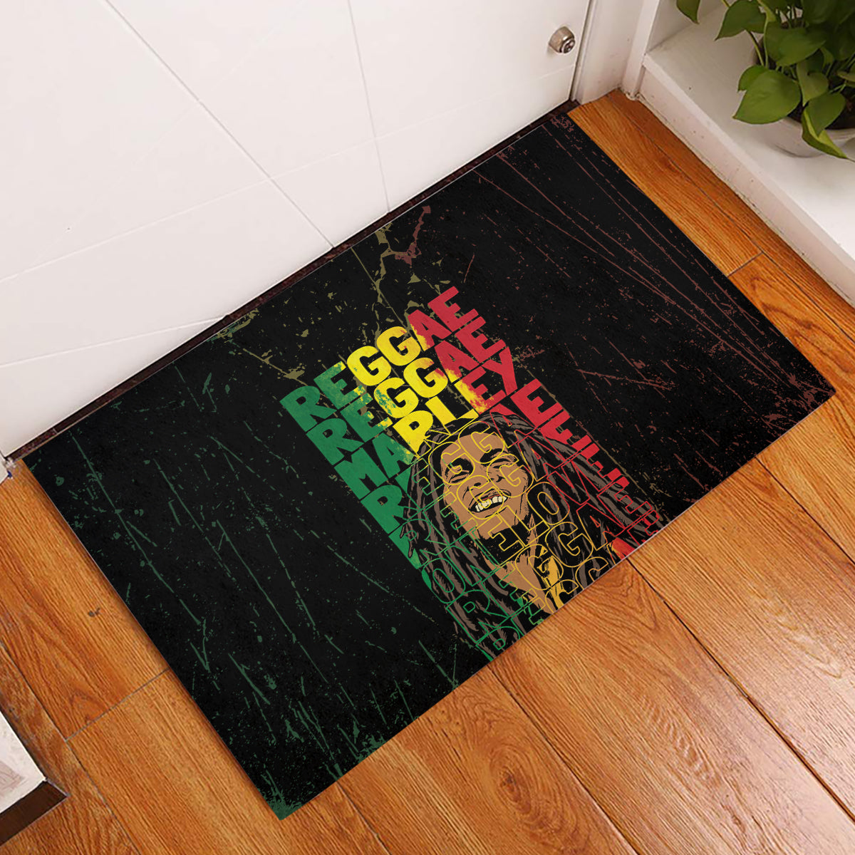 Reggae King Marley Rubber Doormat Typeset Grunge Style - Wonder Print Shop