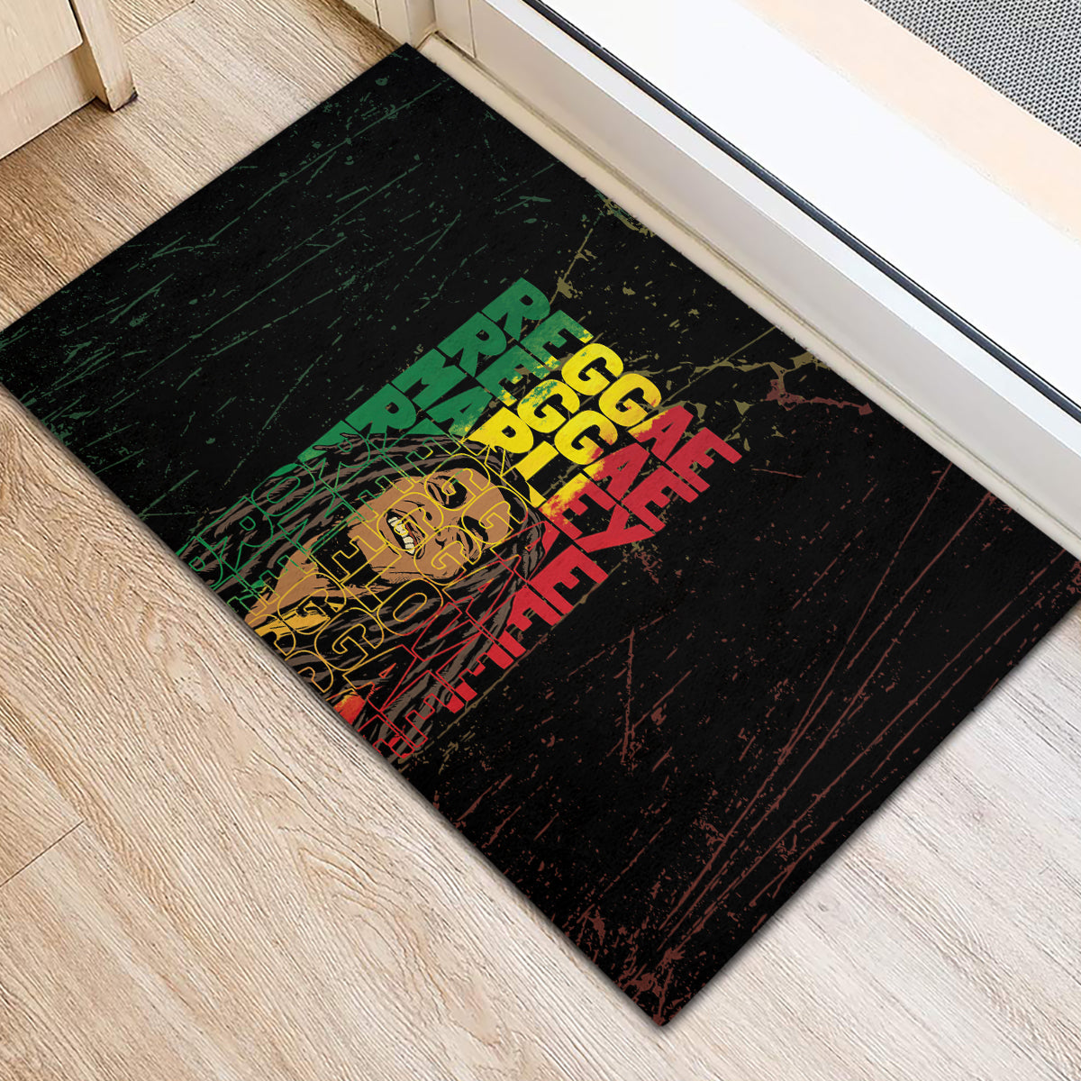 Reggae King Marley Rubber Doormat Typeset Grunge Style - Wonder Print Shop