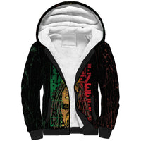 Reggae King Marley Sherpa Hoodie Typeset Grunge Style - Wonder Print Shop