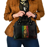 Reggae King Marley Shoulder Handbag Typeset Grunge Style