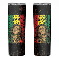 Reggae King Marley Skinny Tumbler Typeset Grunge Style - Wonder Print Shop