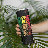 Reggae King Marley Skinny Tumbler Typeset Grunge Style - Wonder Print Shop