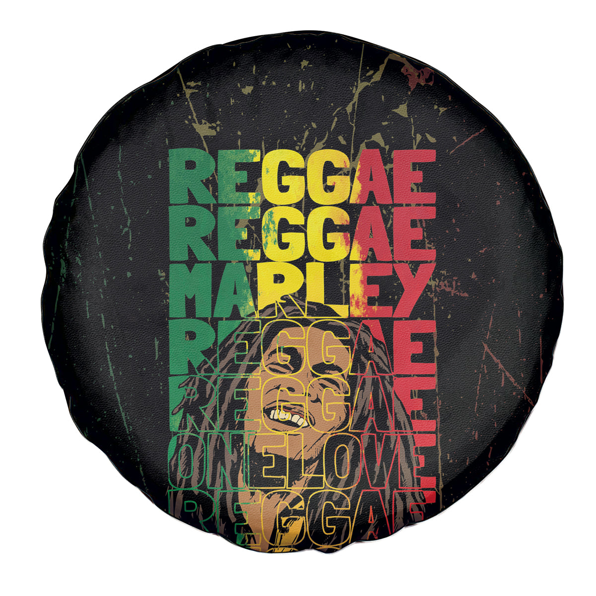 Reggae King Marley Spare Tire Cover Typeset Grunge Style - Wonder Print Shop