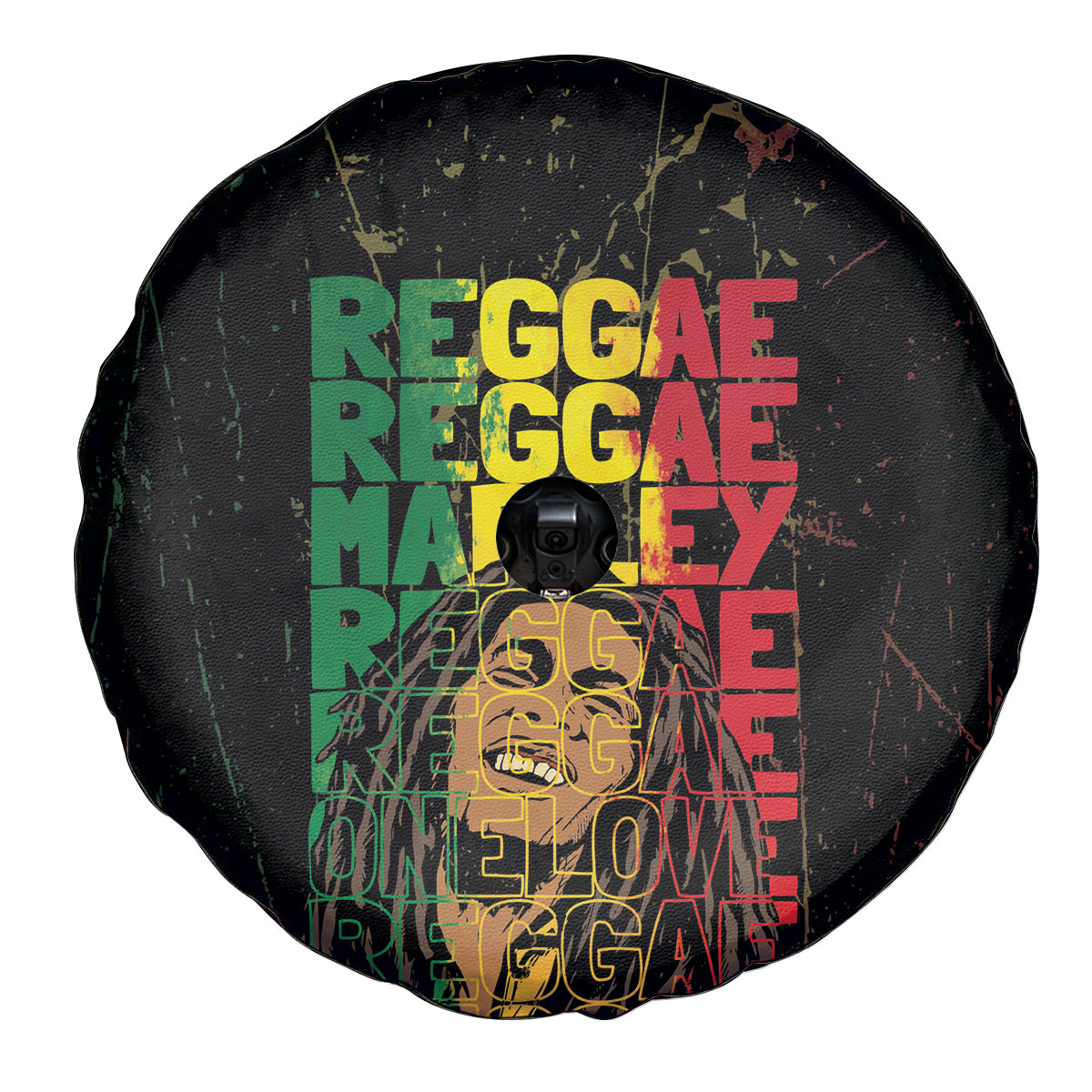 Reggae King Marley Spare Tire Cover Typeset Grunge Style - Wonder Print Shop