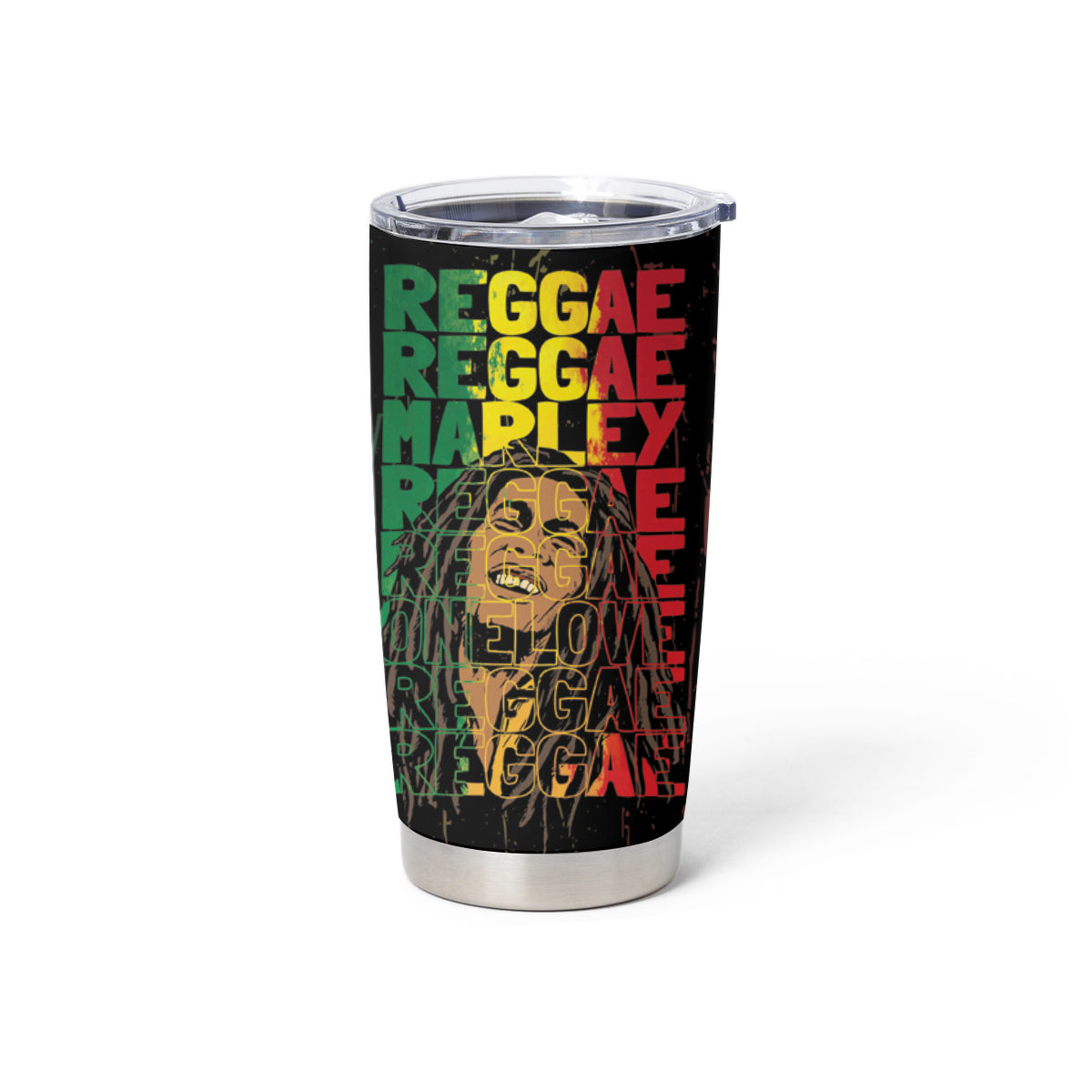 Reggae King Marley Tumbler Cup Typeset Grunge Style - Wonder Print Shop