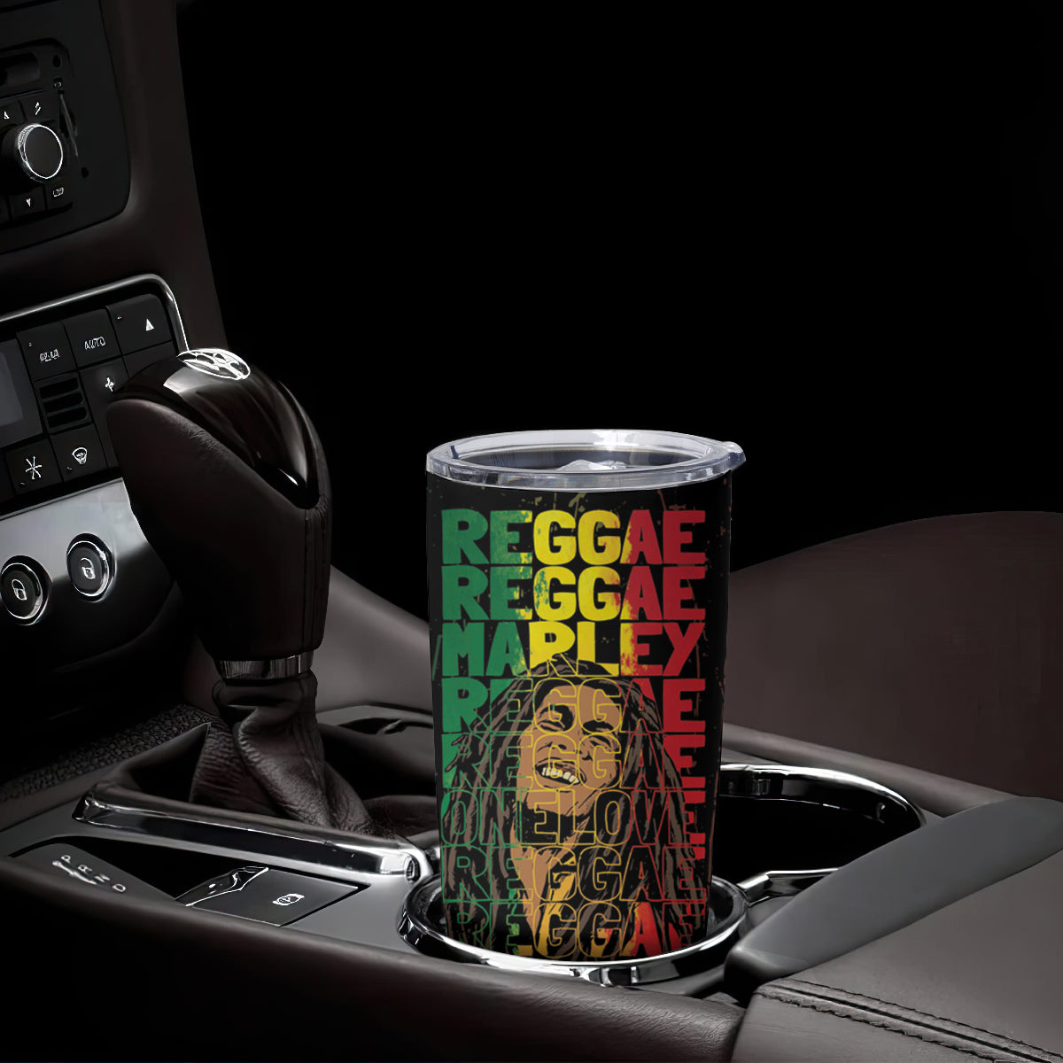 Reggae King Marley Tumbler Cup Typeset Grunge Style - Wonder Print Shop