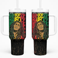 Reggae King Marley Tumbler With Handle Typeset Grunge Style - Wonder Print Shop