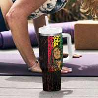 Reggae King Marley Tumbler With Handle Typeset Grunge Style - Wonder Print Shop