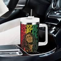 Reggae King Marley Tumbler With Handle Typeset Grunge Style - Wonder Print Shop