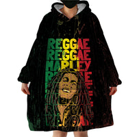Reggae King Marley Wearable Blanket Hoodie Typeset Grunge Style - Wonder Print Shop