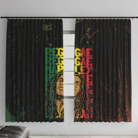 Reggae King Marley Window Curtain Typeset Grunge Style - Wonder Print Shop
