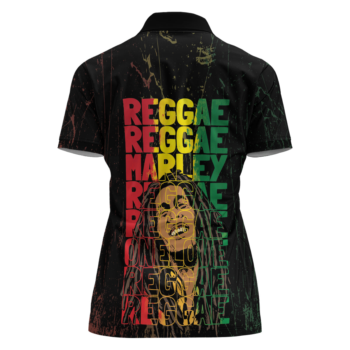 Reggae King Marley Women Polo Shirt Typeset Grunge Style - Wonder Print Shop