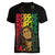Reggae King Marley Women V-Neck T-Shirt Typeset Grunge Style - Wonder Print Shop