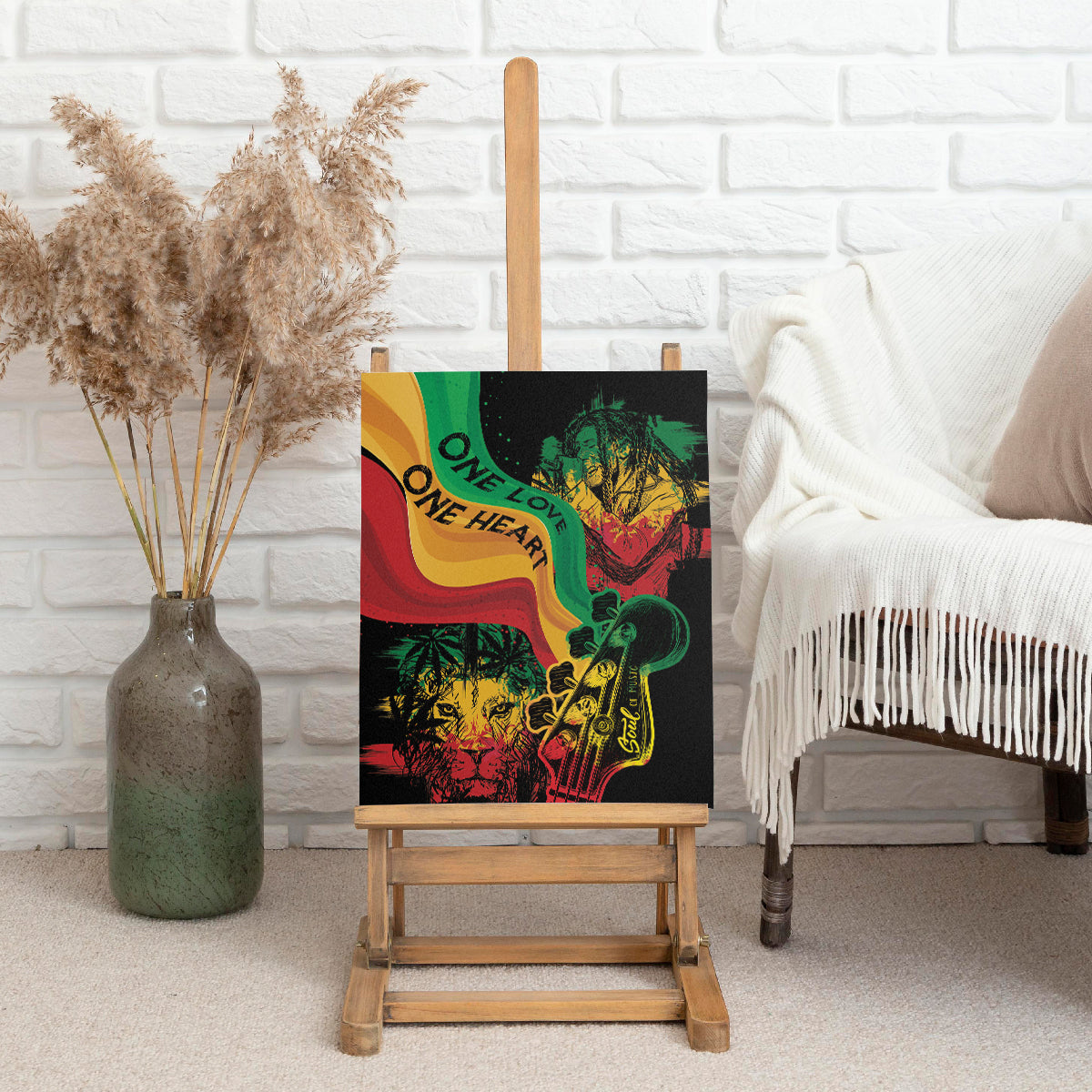 Reggae Day Canvas Wall Art One Love One Heart LT7 - Wonder Print Shop