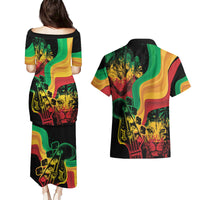 Reggae Day Couples Matching Puletasi and Hawaiian Shirt One Love One Heart LT7 - Wonder Print Shop