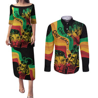 Reggae Day Couples Matching Puletasi and Long Sleeve Button Shirt One Love One Heart LT7 - Wonder Print Shop