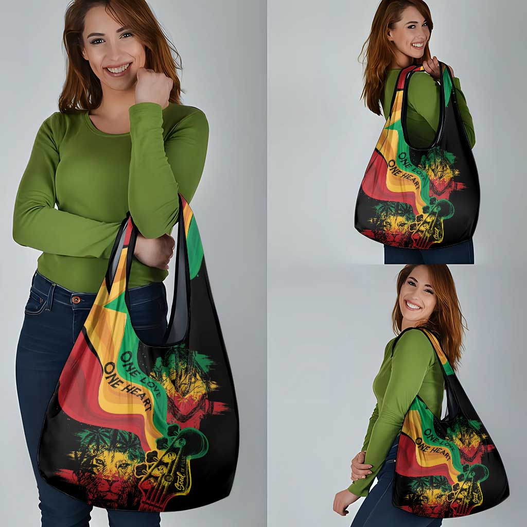 Reggae Day Grocery Bag One Love One Heart