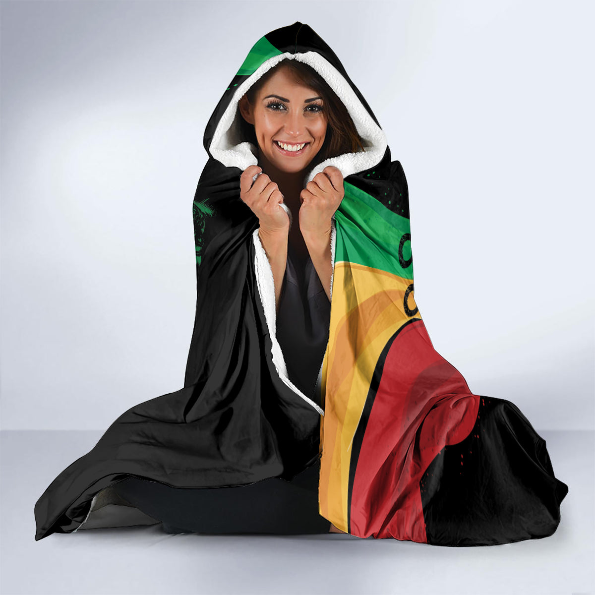 Reggae Day Hooded Blanket One Love One Heart