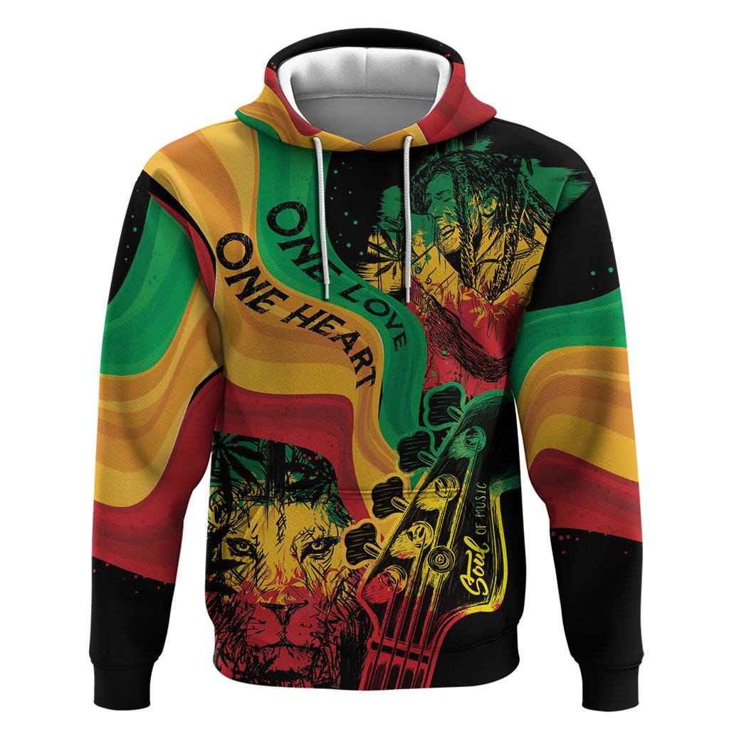 Reggae Day Hoodie One Love One Heart - Wonder Print Shop