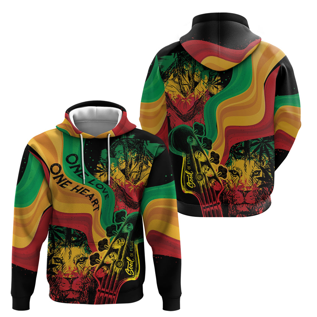 Reggae Day Hoodie One Love One Heart - Wonder Print Shop