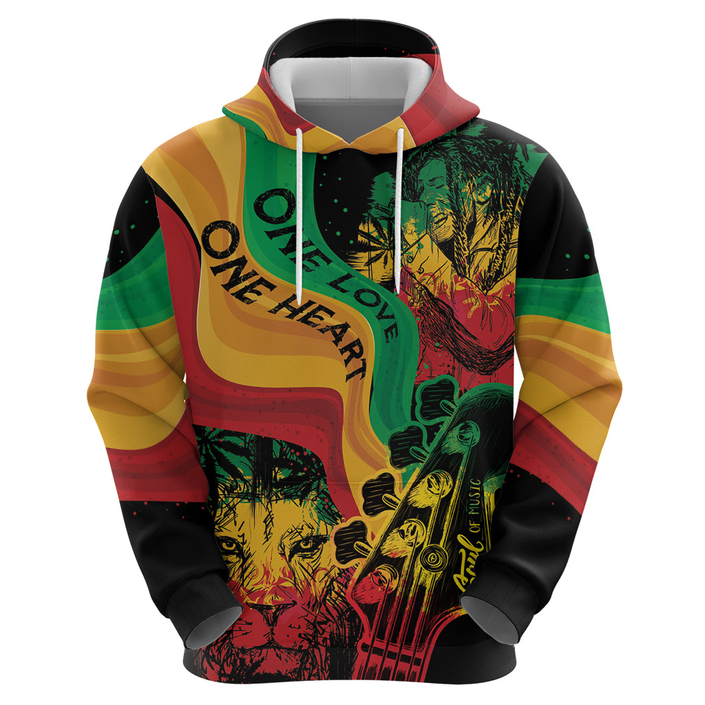 Reggae Day Hoodie One Love One Heart - Wonder Print Shop