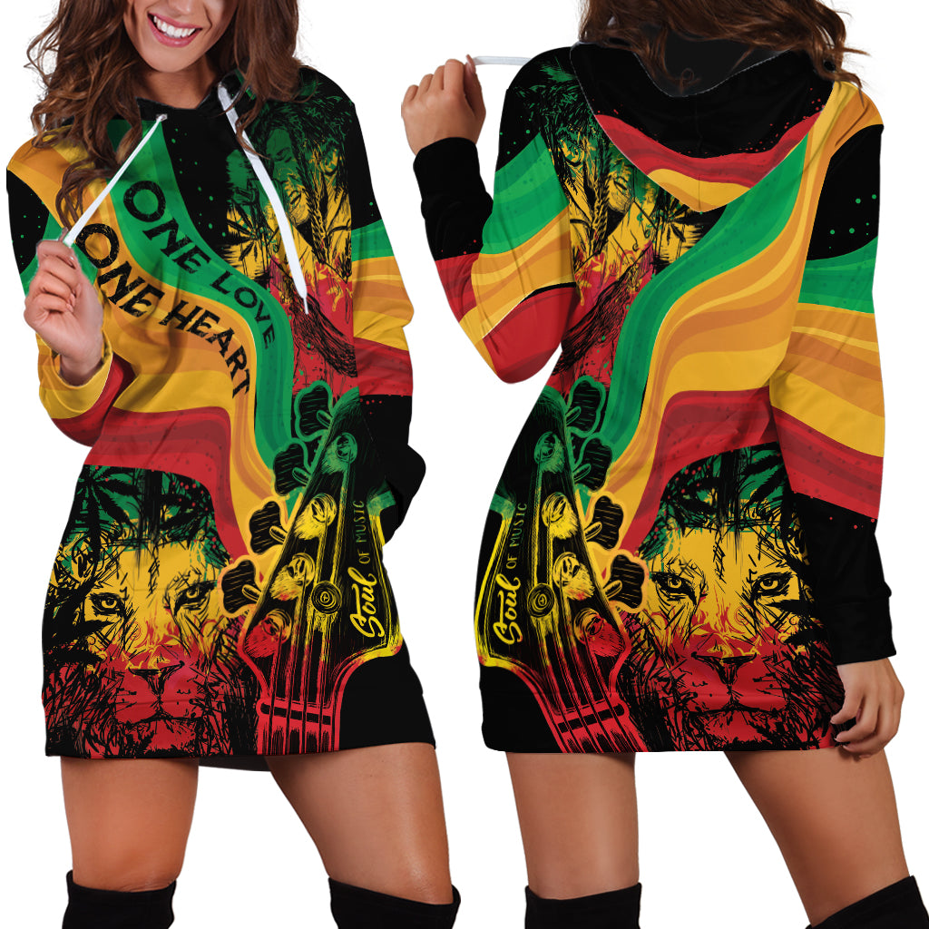Reggae Day Hoodie Dress One Love One Heart - Wonder Print Shop