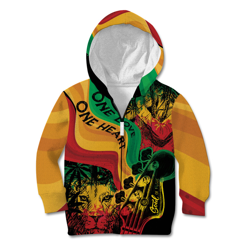 Reggae Day Kid Hoodie One Love One Heart - Wonder Print Shop