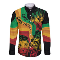 Reggae Day Long Sleeve Button Shirt One Love One Heart - Wonder Print Shop