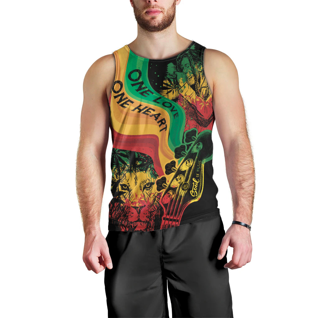 Reggae Day Men Tank Top One Love One Heart - Wonder Print Shop