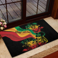 Reggae Day Rubber Doormat One Love One Heart - Wonder Print Shop