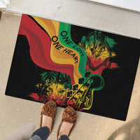 Reggae Day Rubber Doormat One Love One Heart - Wonder Print Shop