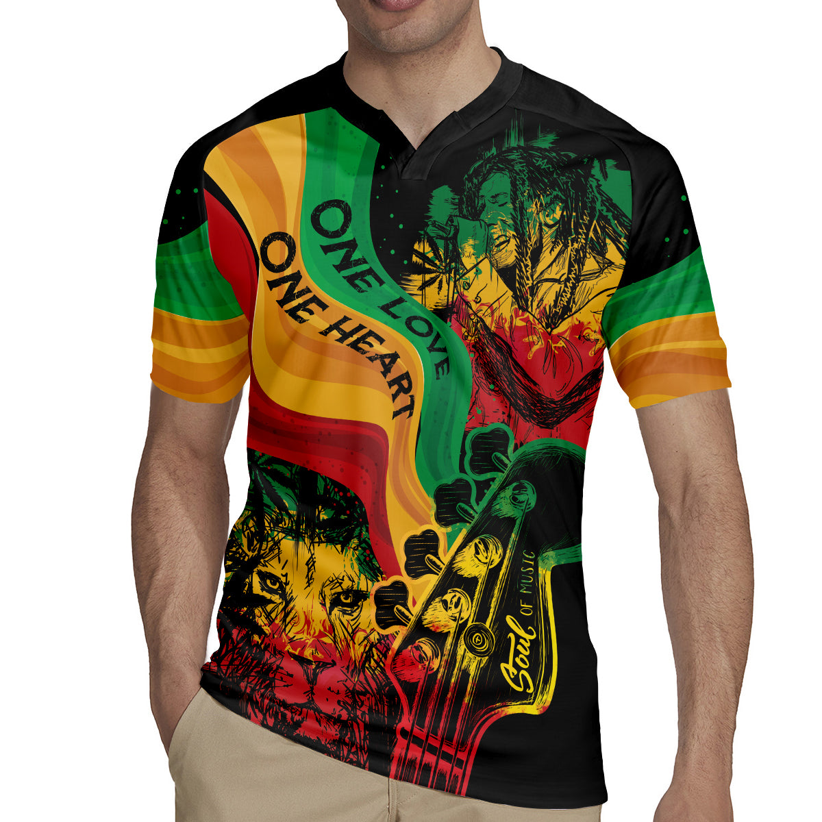 Reggae Day Rugby Jersey One Love One Heart - Wonder Print Shop