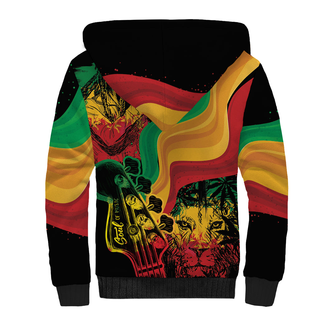Reggae Day Sherpa Hoodie One Love One Heart - Wonder Print Shop