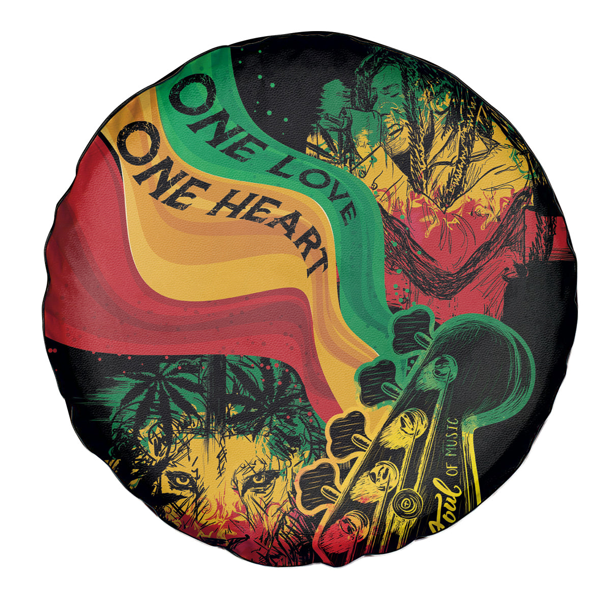 Reggae Day Spare Tire Cover One Love One Heart - Wonder Print Shop