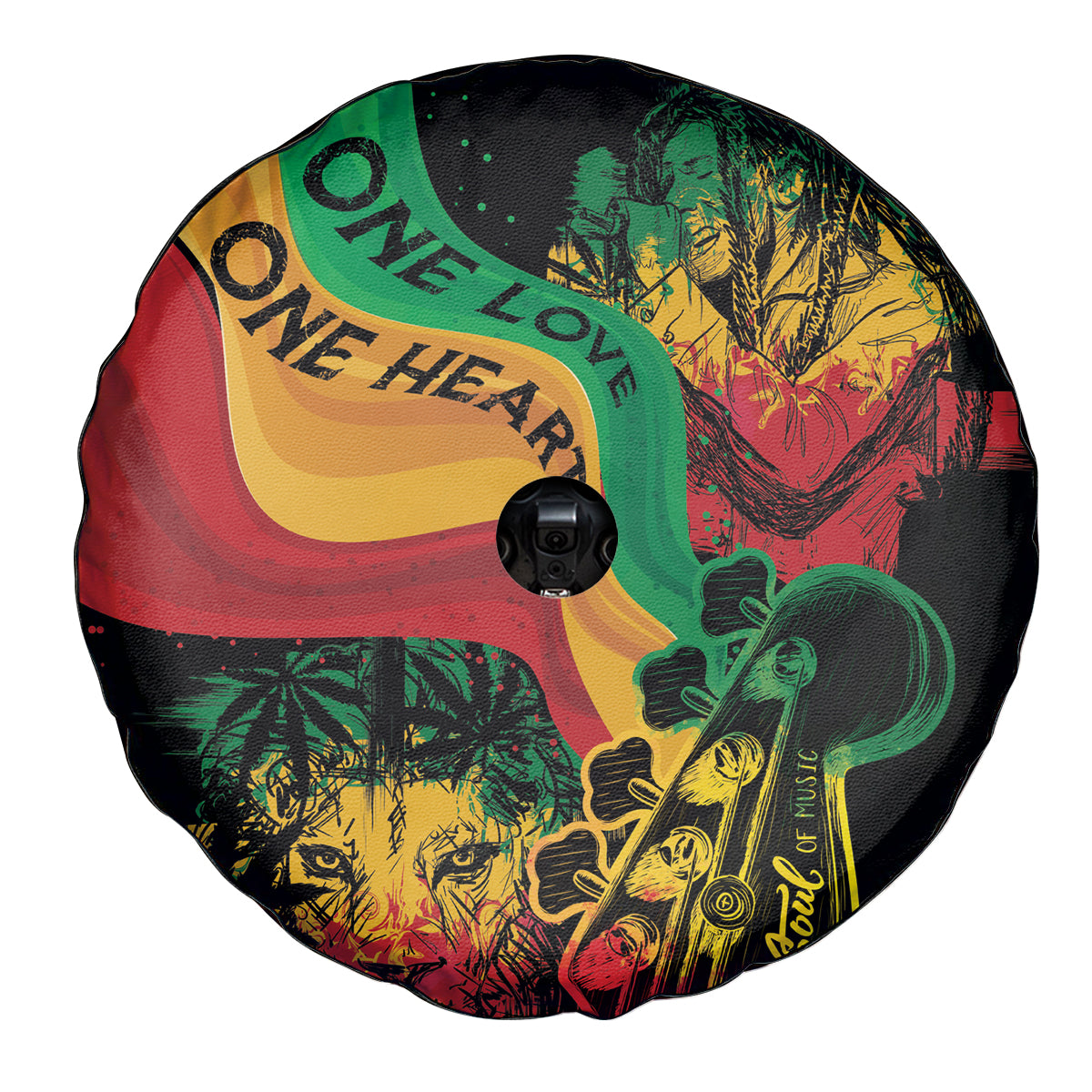 Reggae Day Spare Tire Cover One Love One Heart - Wonder Print Shop