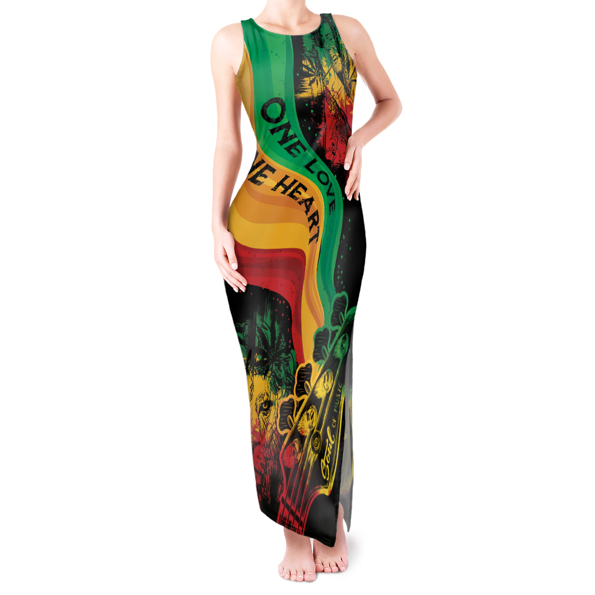 Reggae Day Tank Maxi Dress One Love One Heart - Wonder Print Shop