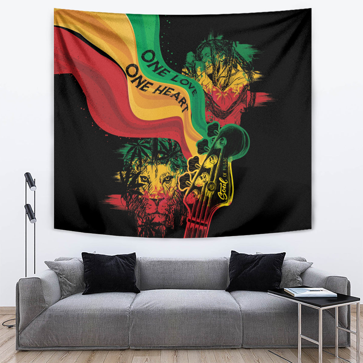 Reggae Day Tapestry One Love One Heart - Wonder Print Shop