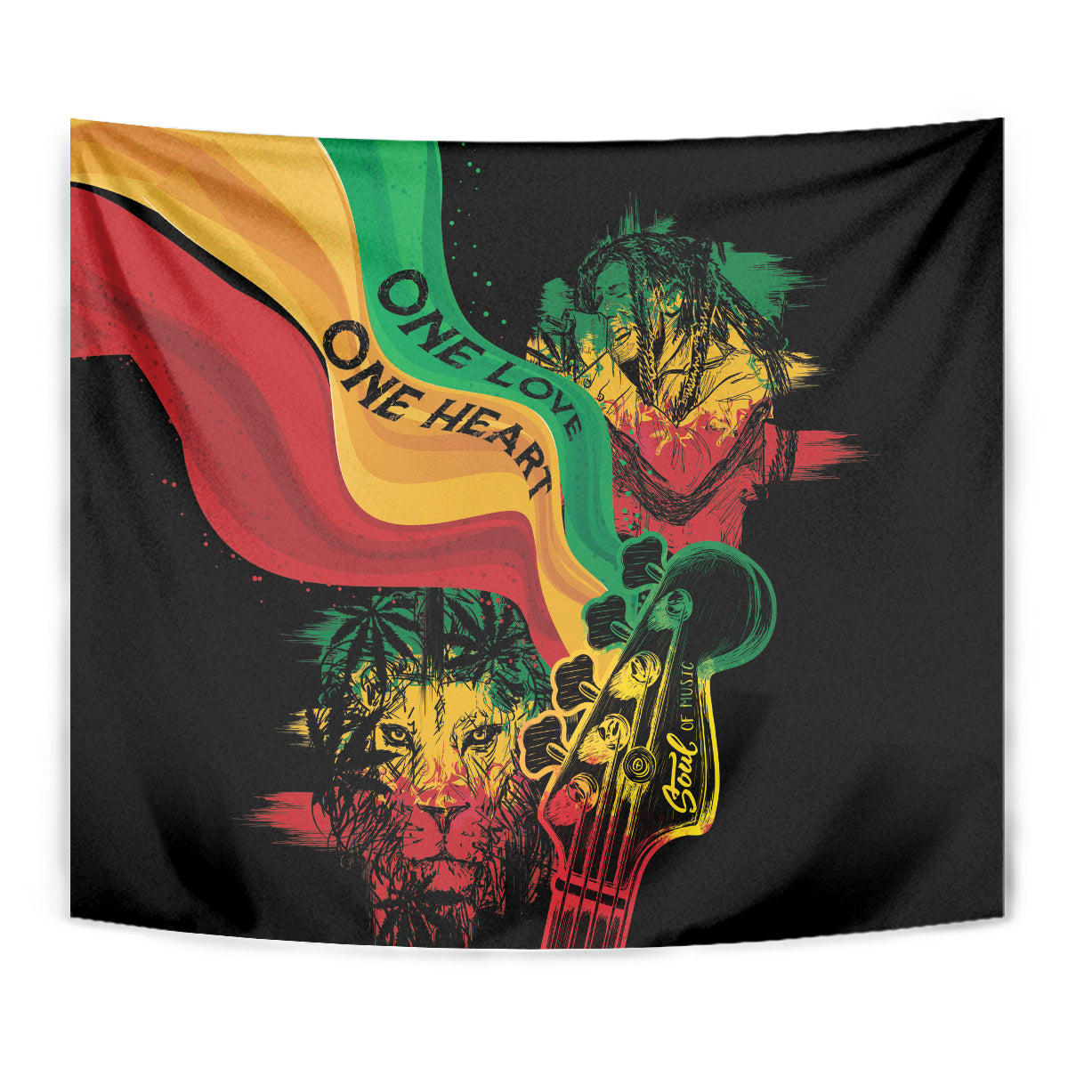 Reggae Day Tapestry One Love One Heart - Wonder Print Shop