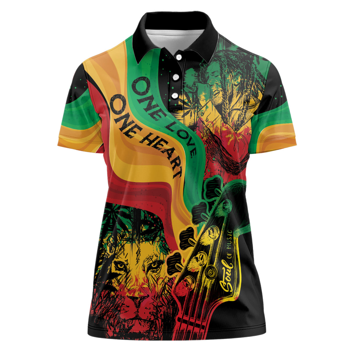 Reggae Day Women Polo Shirt One Love One Heart - Wonder Print Shop