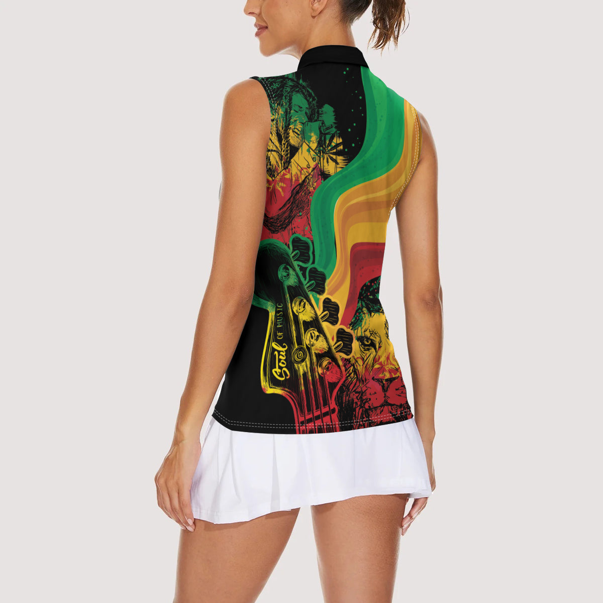 Reggae Day Women Sleeveless Polo Shirt One Love One Heart - Wonder Print Shop